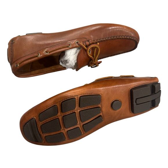 J. Crew Leather Driving Shoes Low Top Round Toe Brown Size US 10.5 NWOB - Picture 7 of 11